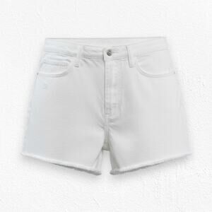 Favorite Daughter Whistler White High Rise Raw Hem Denim Shorts Size 25